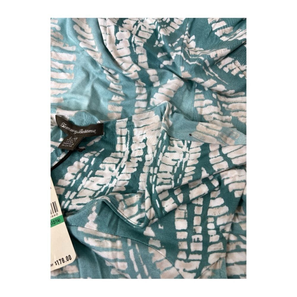 Tommy Bahama Aqua and White Printed Maxi Dress - Picture 10 of 10